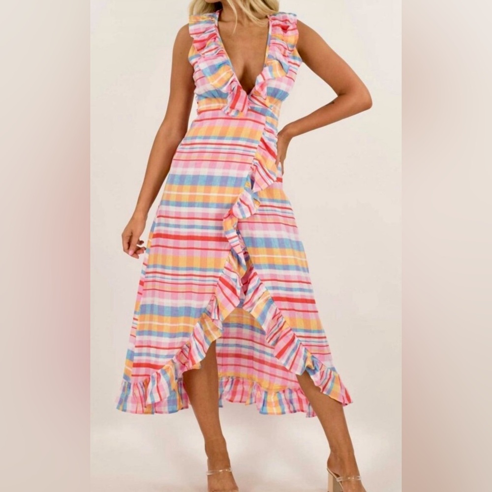 NEVER A WALLFLOWER Women's Ruffle Wrap Dress